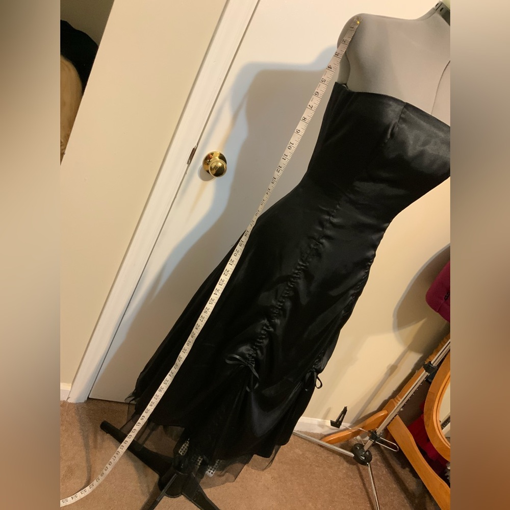 NWOT Rubber Ducky Satin Strapless Black High Low Cocktail/Prom Dress - Picture 8 of 9